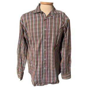 Bugatchi medium multi coloured striped casual long sleeve shirt.